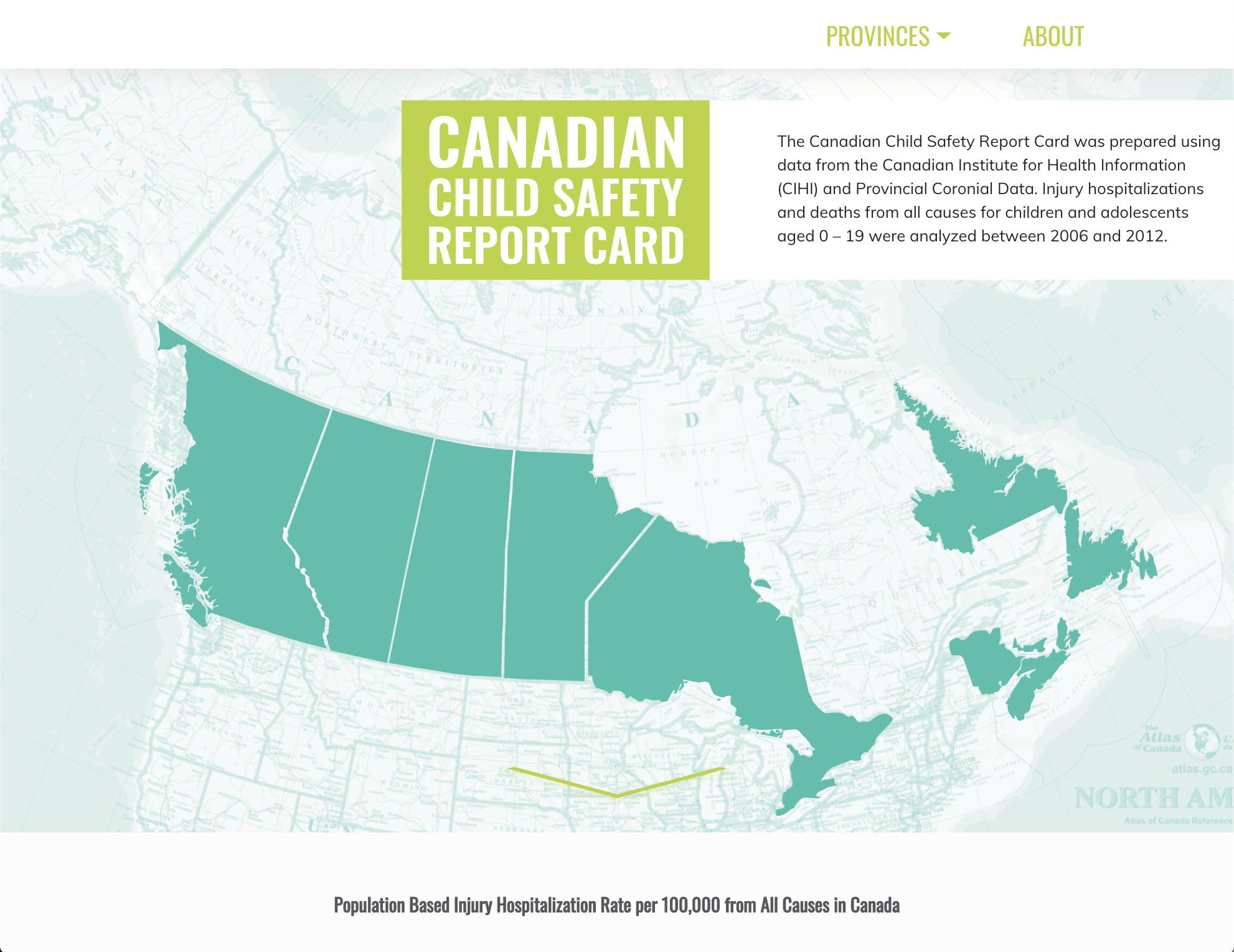 The Canadian Child Safety Report Card website